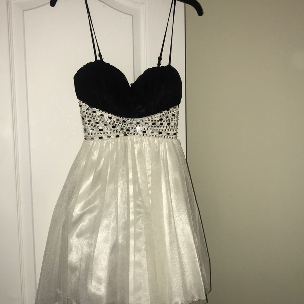 Formal White and Black Dress